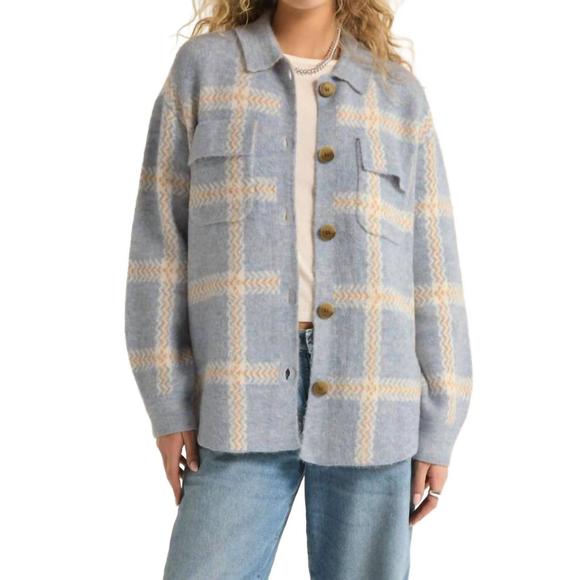 Z SUPPLY Jackets & Blazers - NEW Z SUPPLY tyler plaid sweater jacket in light denim
